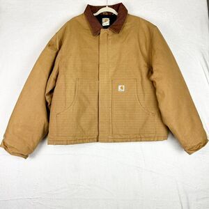 Vintage Carhartt Duck Traditional Jacket Size 54 3X Artic Quilt Lined Brown J02